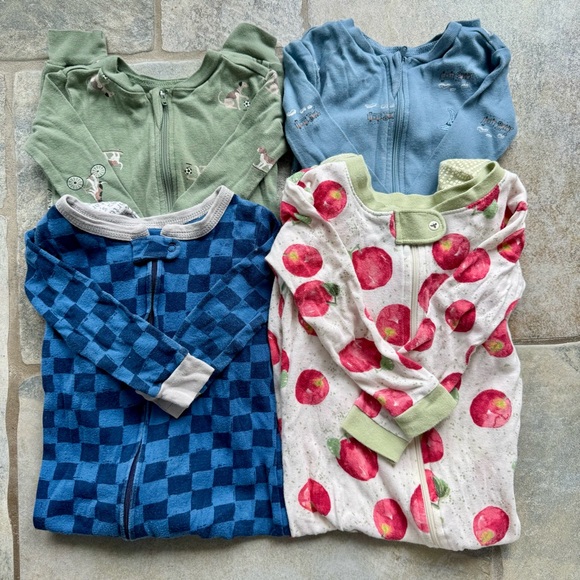 Burt's‎ Bees Baby Pajama Sets - Green, Blue, Red, White - Picture 1 of 5